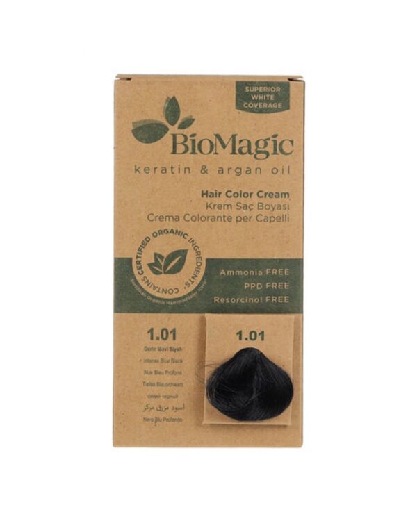 Biomagic Hair Color Cream kreemjas juuksevärv 1.01 Intence Blue Black 60ml