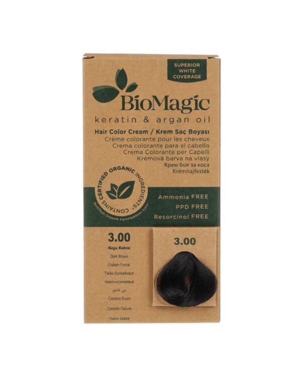 Biomagic Hair Color Cream kreemjas juuksevärv 3.00 Natural Dark Brown 60ml