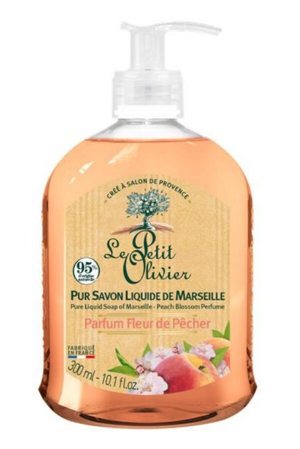 Le Petit Olivier Vedelseep Marseille virsikuõis 300ml