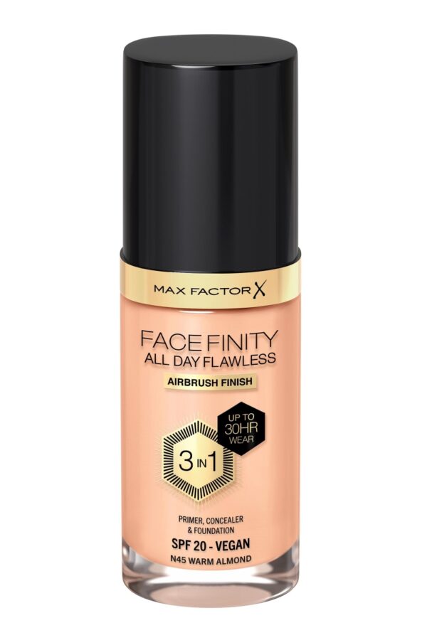 Max Factor Jumestuskreem Facefinity All Day Flawless 3in1 N45 Warm Almond 30ml