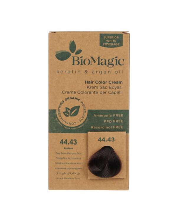 Biomagic Hair Color Cream kreemjas juuksevärv 44.43 Deep Brown Mahogany Gold 60ml