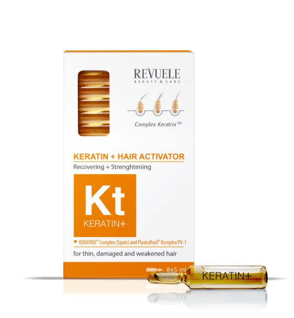 Revuele Keratin+ juukseid tugevdavad ampullid keratiiniga 8x5ml