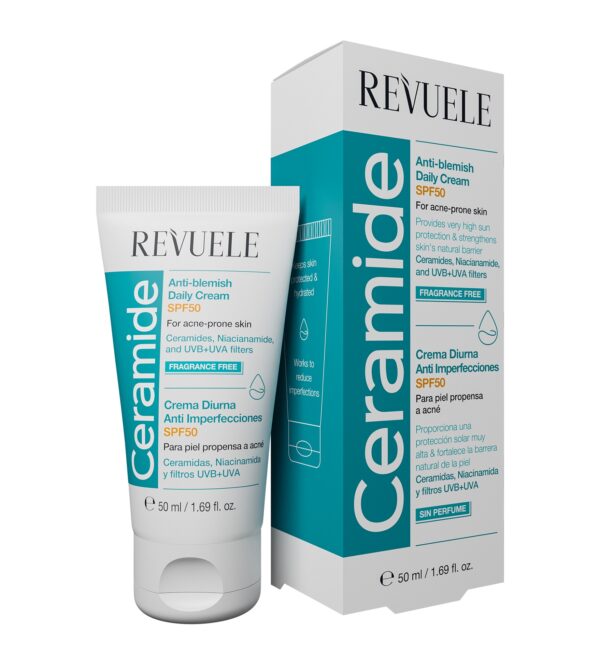 Revuele Tseramiididega päevakreem SPF50 aknele kalduvale nahale 50ml