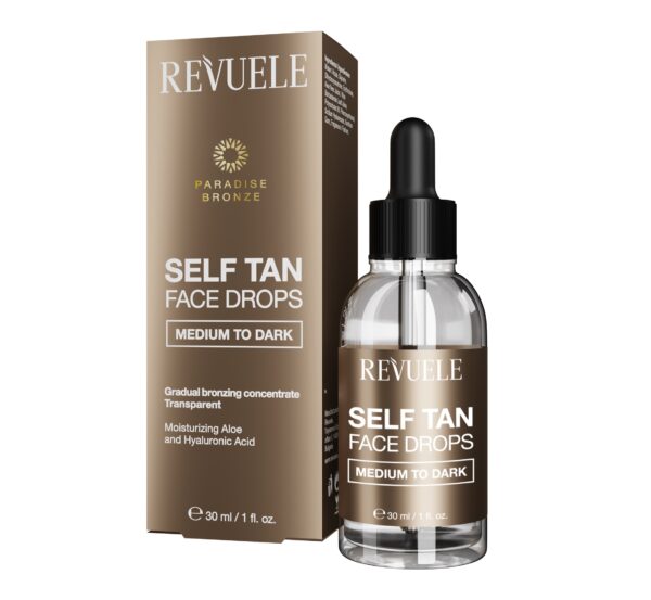 Revuele Self Tan Isepruunistavad näotilgad keskmine-tume 30ml