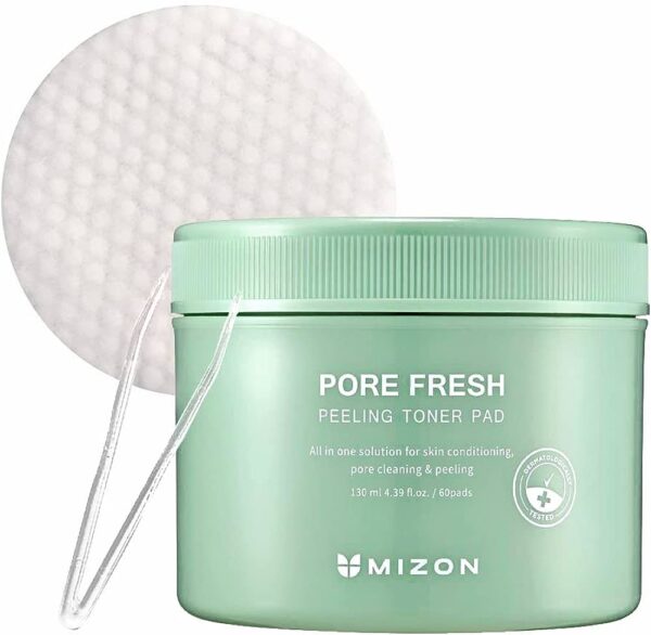 Mizon Pore Fresh Peeling Toner Pad  essentsiga läbi immutatud vatipadjakesed 60 tk - Image 2