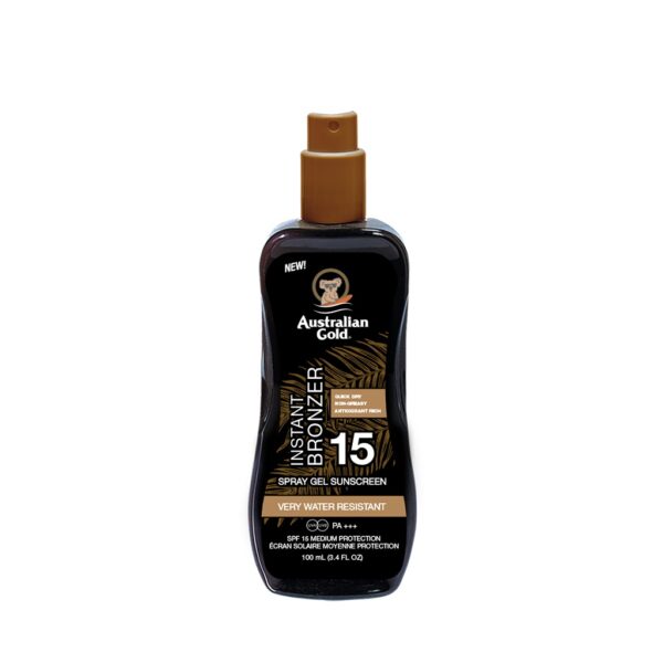 Australian Gold Spray Gel with Bronzer SPF 15 pruunistav päevitusgeel 237ml