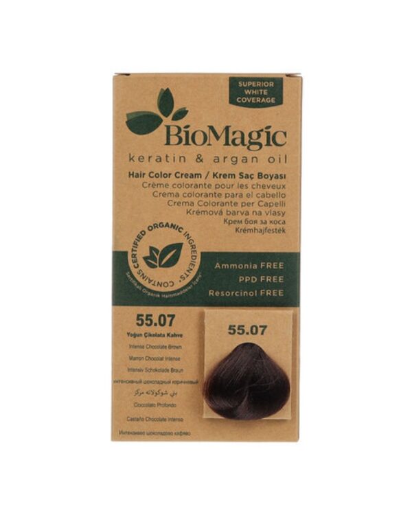 Biomagic Hair Color Cream kreemjas juuksevärv 55.07 Intence Chocolate Brown 60ml