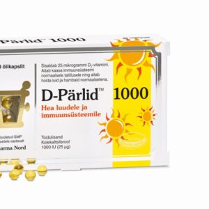 D-Pärlid 1000 Iu (25 µg) Kapslid Oliiviõlis Lahustatud Looduslik D3-Vitamiin N40