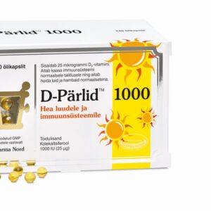 D-Pärlid 1000 Iu (25 µg) Kapslid Oliiviõlis Lahustatud Looduslik D3-Vitamiin N240