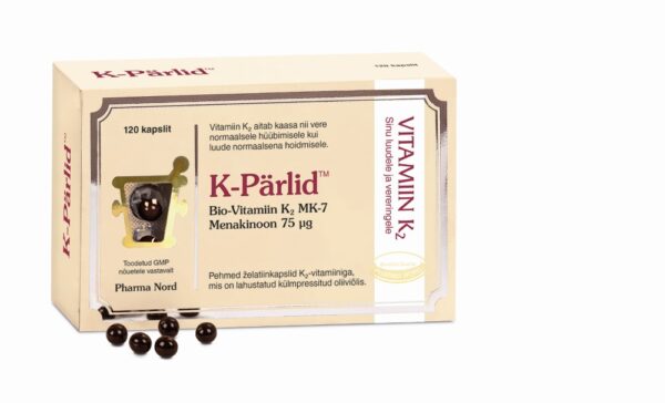 K-Pärlid Puhas Oliiviõlis Lahustatud Tugevatoimeline K2-Vitamiin (75 ?g) N120