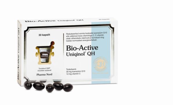 Bio-Active Q10 Uniqinol 30mg Koensüüm Q10 Kapslid Redutseeritud Ubikinooli Vormis N30