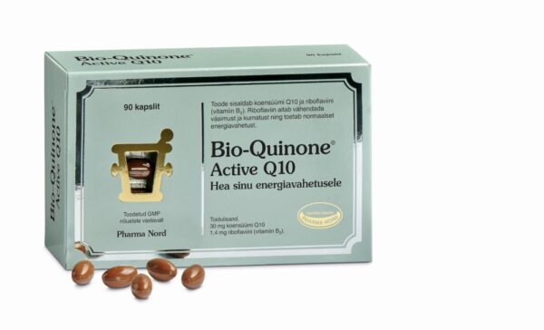 Bio-Quinone Active Q10 30mg Taimeõli Unikaalses Segus Lahustatud Koensüüm Q10 Kapslid N90