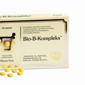 Bio-B-Kompleks Tabletid Kõik Kaheksa B-Vitamiini Ühes Tugevatoimelises Kompleksis N60