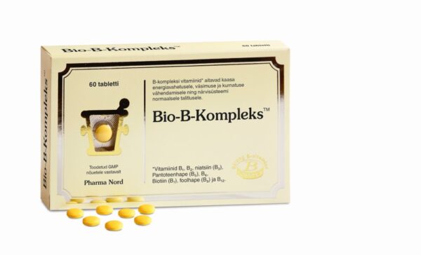 Bio-B-Kompleks Tabletid Kõik Kaheksa B-Vitamiini Ühes Tugevatoimelises Kompleksis N60