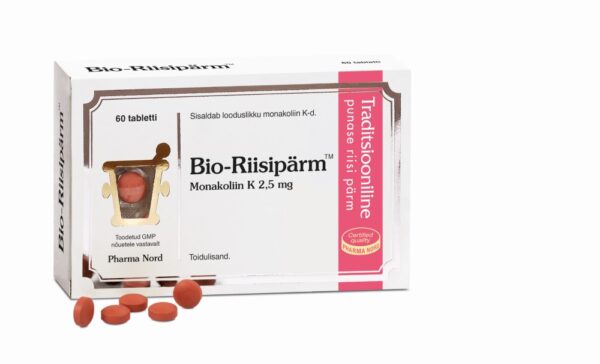 Bio-Riisipärm Tabletid Kontrollitud Monakoliin K Sisaldusega Punase Riisi Pärmi Pulber N60