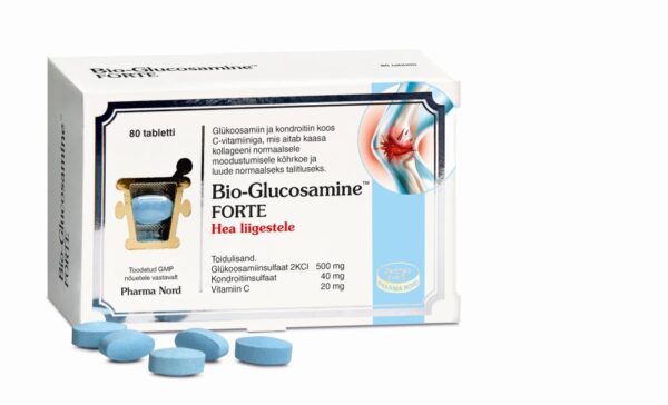 Bio-Glucosamine Forte Tabletid 500mg/400mg  Glükoosamiin Ja Kondroitiin Koos C-Vitamiiniga N80
