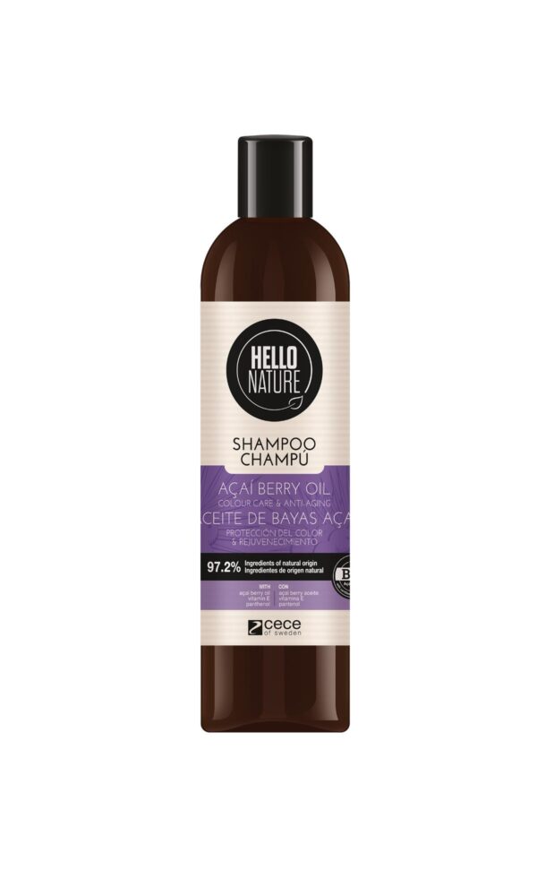 Hello Nature Värvi säilitav ja vananemisvastane šampoon acaiõliga 300ml