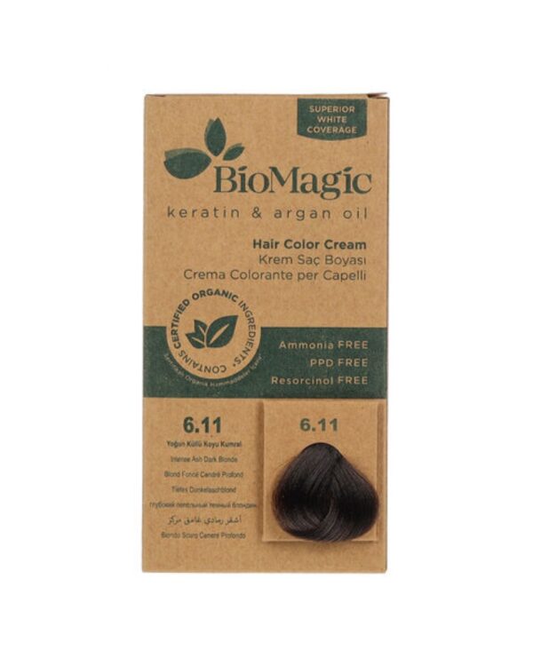 Biomagic Hair Color Cream kreemjas juuksevärv 6.11 Intense Ash Dark Blonde 60ml