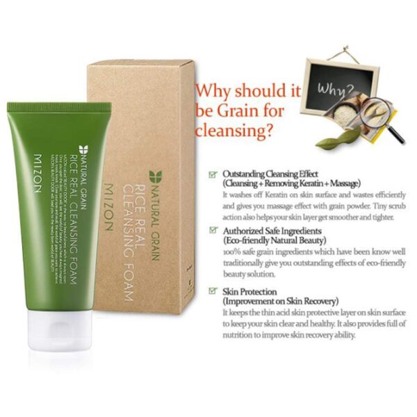 Mizon Rice Real Cleansing Foam Pehme näopesuvaht 150ml - Image 3