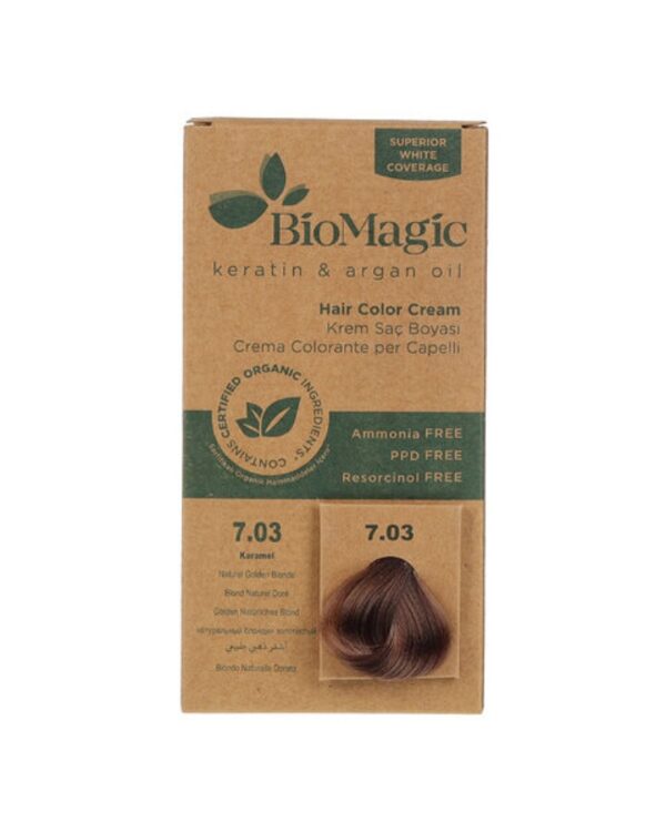 Biomagic Hair Color Cream kreemjas juuksevärv 7.03 Natural Golden Blonde 60ml