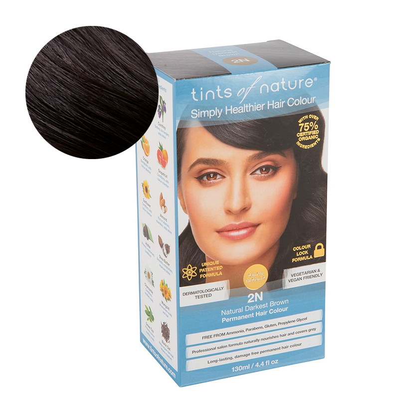 Tints Of Nature 2N Natural Darkest Brown Looduslik juuksevärv