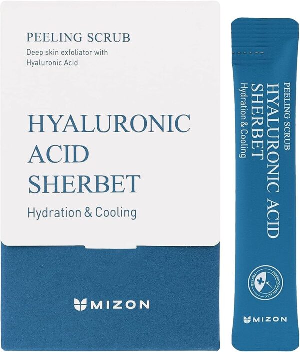 Mizon Hyaluronic Acid Sherbet Peeling Scrub näokoorija sooda ja hüaluroonhappega 40 tk