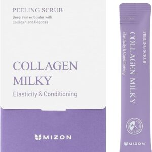 MIZON Collagen Milky Peeling Scrub näokoorija sooda, kollageeni ja piimaproteiiniga 40x5g