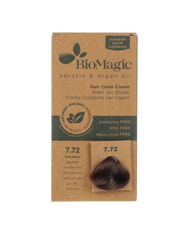 Biomagic Hair Color Cream kreemjas juuksevärv 7.72 Beige Blonde