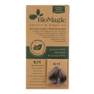 Biomagic Hair Color Cream kreemjas juuksevärv 8.11 Intense  Ash Light Blonde 60ml