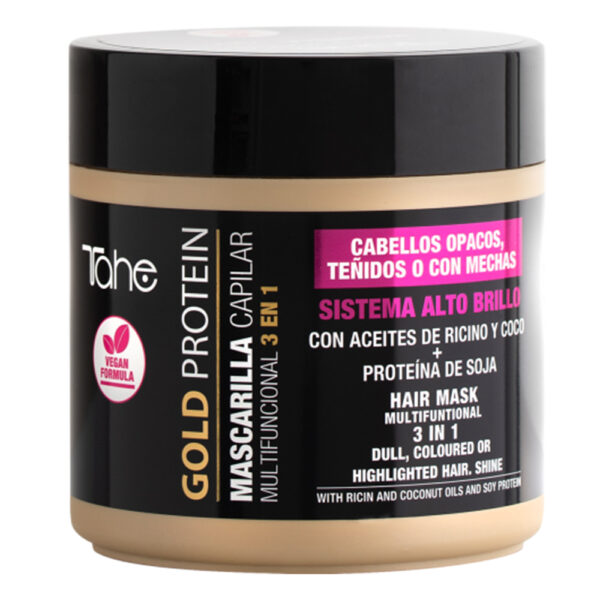 Tahe Botanic Gold Protein 3 in 1 mask värvitud juustele 400ml
