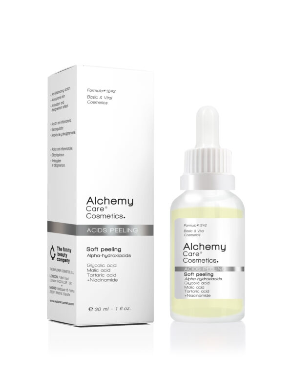 Alchemy Soft Peeling õrn kooriv seerum alfa-hüdroksühapete (AHA-d) ja niatsinamiidiga30ml