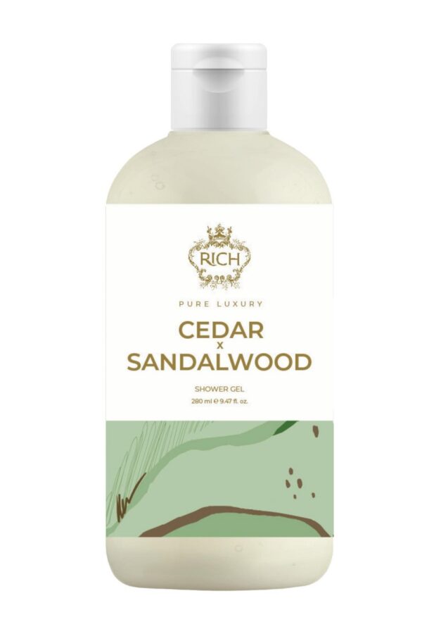 Rich Pure Luxury Shower Gel Cedar & Sandalwood julge puiduse lõhnaga dušigeel 280ml