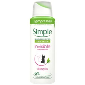 Simple aerosooldeodorant Invisible vanilli-virsiku