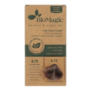 Biomagic Hair Color Cream kreemjas juuksevärv 8.72 Light Beige Blonde 60 ml
