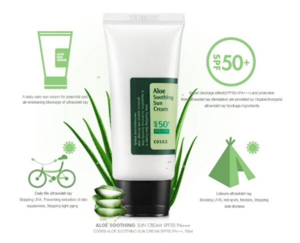 Cosrx Aloe Shooting rahustav päikesekaitsekreem aaloega SPF50 50ml - Image 2