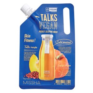 Missha Talks Vegan Squeeze Pocket Sleeping Mask Skin Fitness pinguldav öömask 10g
