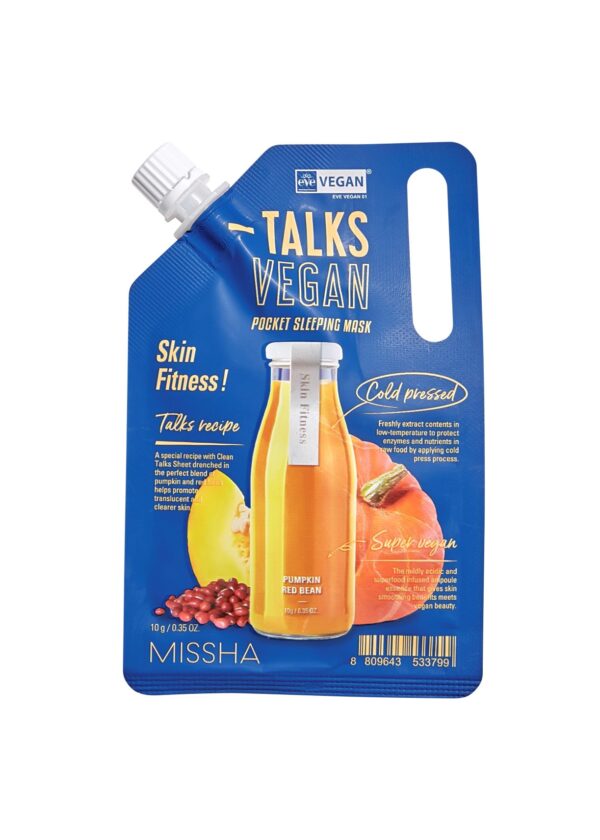 Missha Talks Vegan Squeeze Pocket Sleeping Mask Skin Fitness pinguldav öömask 10g