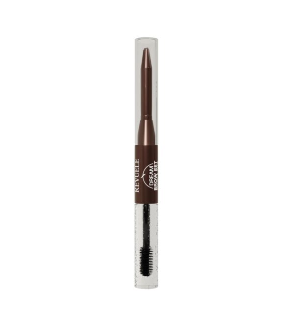 Revuele Dream Brow Set kulmupliiats ja geel-liim 04 Warm Brown