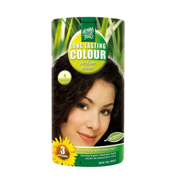 Henna Plus Long Lasting Colour juuksevärv 4 medium brown