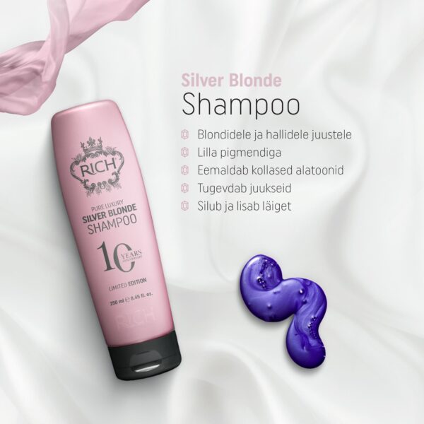 Rich Pure Luxury Silver Blonde Hõbešampoon blondidele juustele 250ml - Image 2