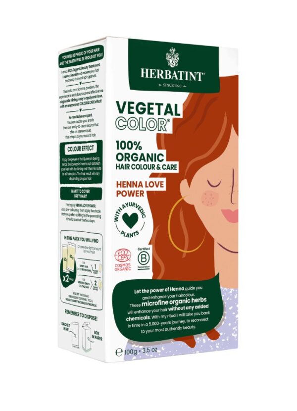 Herbatint Vegetal Juuksevärv Henna Love Power Henna Punane