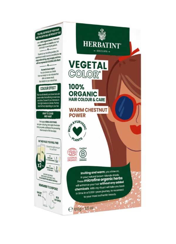 Herbatint Vegetal Juuksevärv Warm Chestnut Power Soe Kastanipruun