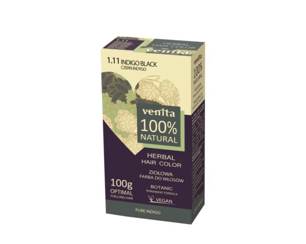 Venita 100% Natural Herbal henna pulber 1.11 "indigo black"
