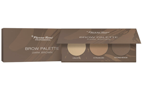 Pierre Rene Brow Palette kulmuvärvide palett 02 "dark brown" - Image 2