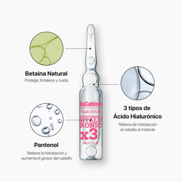 LaCabine Flash Hair Moisturizing hyaluron ampullid 7x5ml - Image 3