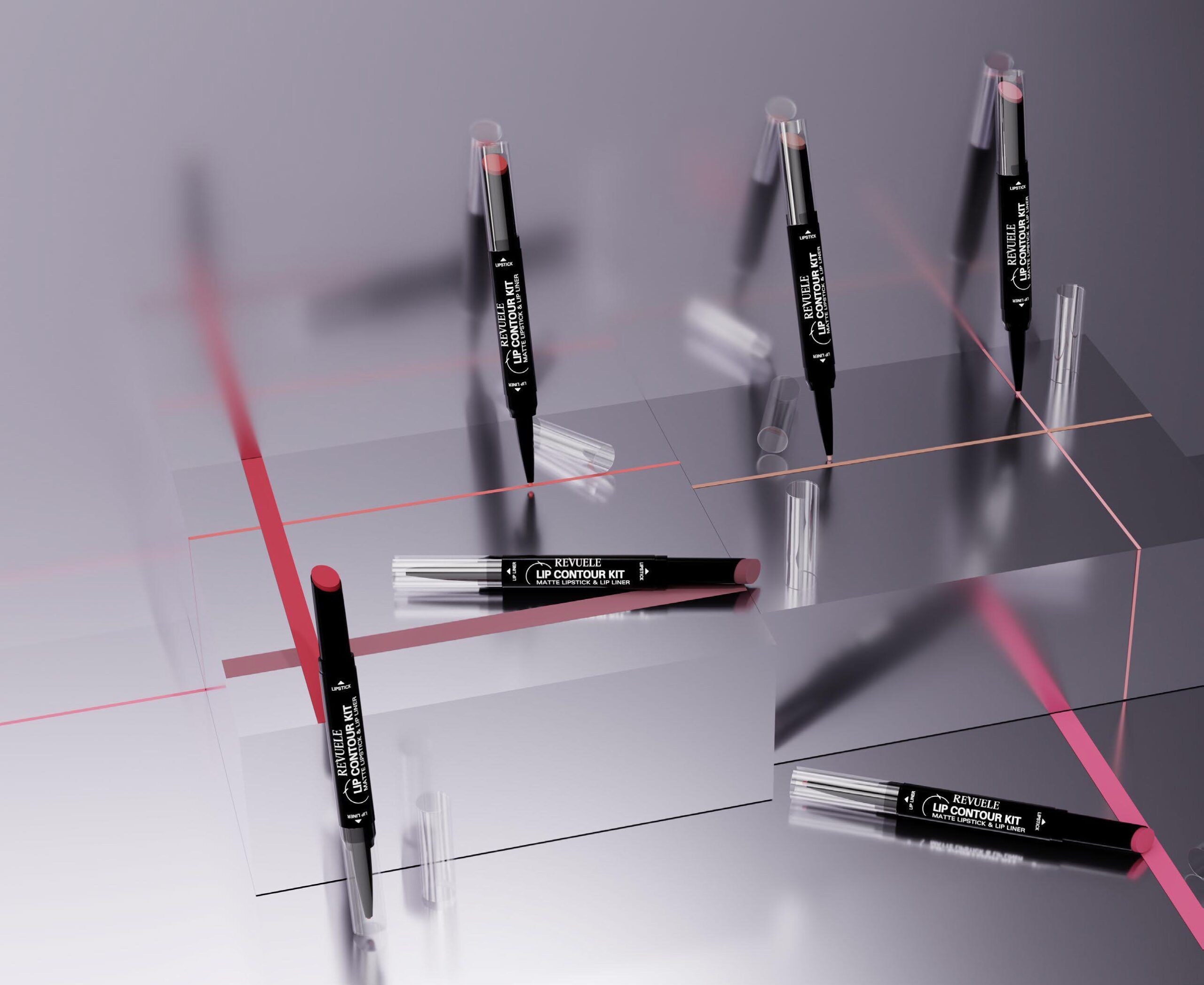 Revuele matt huulepulk ja huulepliiats 04 Rose - Image 2