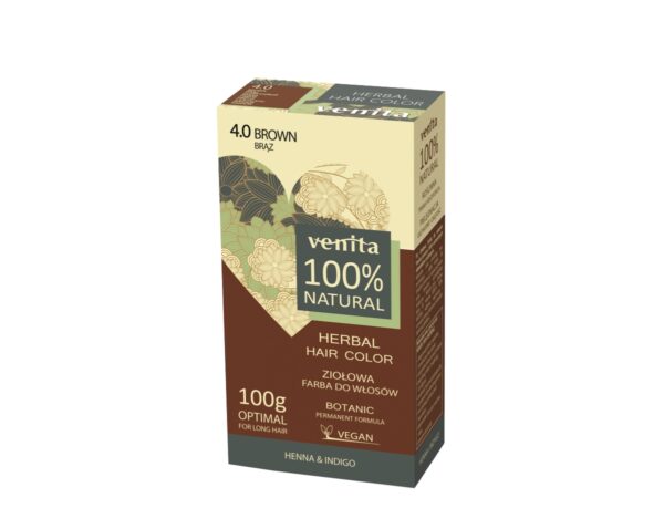 Venita 100% Natural Herbal henna pulber 4.0 "brown"