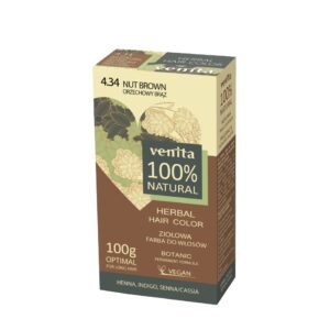 Venita 100% Natural Herbal henna pulber 4.34 "nut brown"