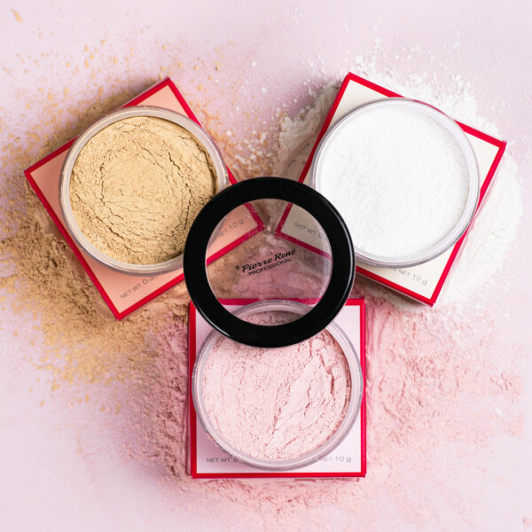 Pierre Rene Loose Powder Natural Glow roosa tolmpuuder - Image 3
