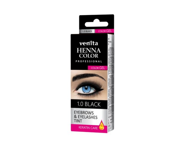 Venita Henna Color Gel kulmuvärv keratiiniga 1.0 must